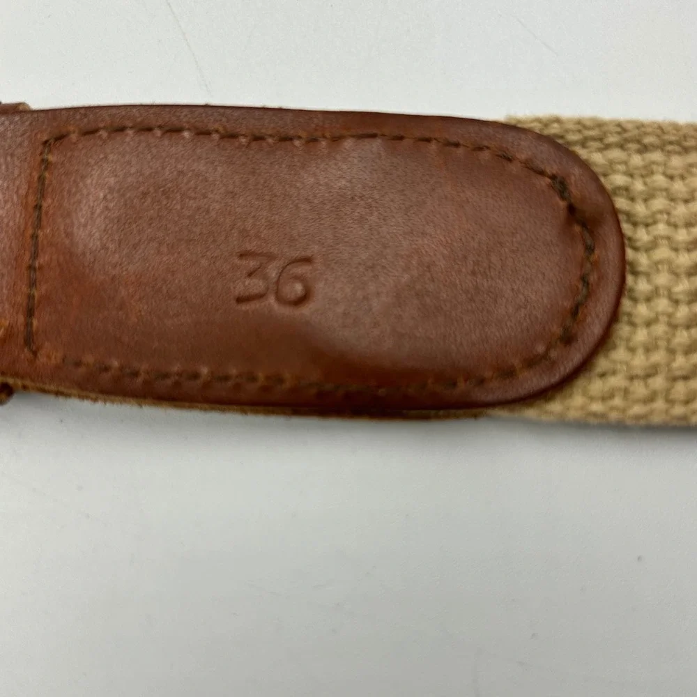 Surcingle Belt Navy Blue Mens Size 36 Embroidered Golfer Canvas Leather